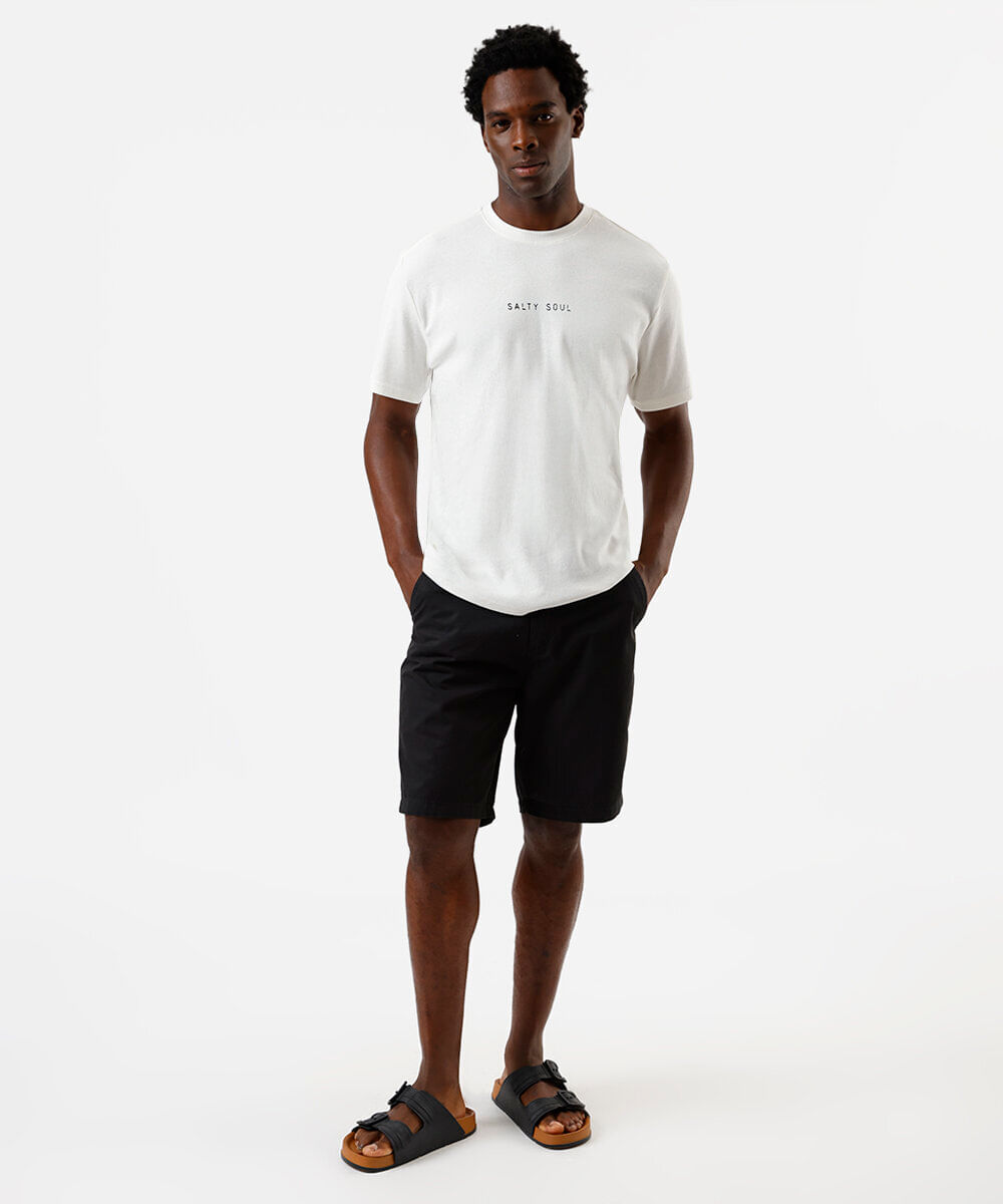 bermuda masculina reta chino preta