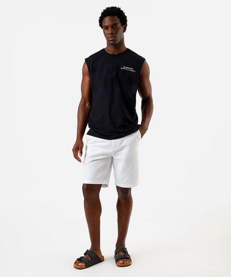 bermuda masculina reta chino branca