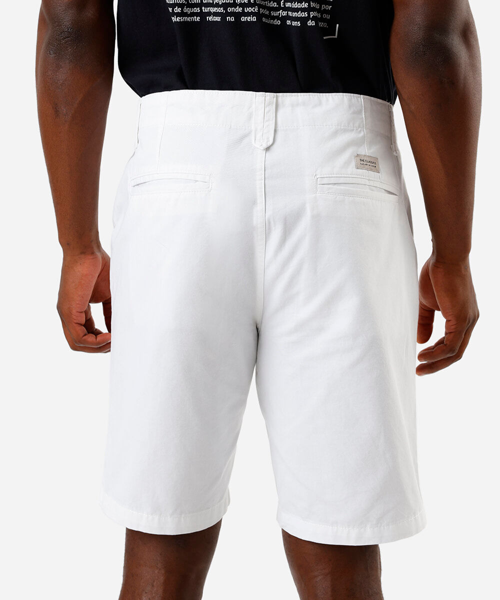 bermuda masculina reta chino branca