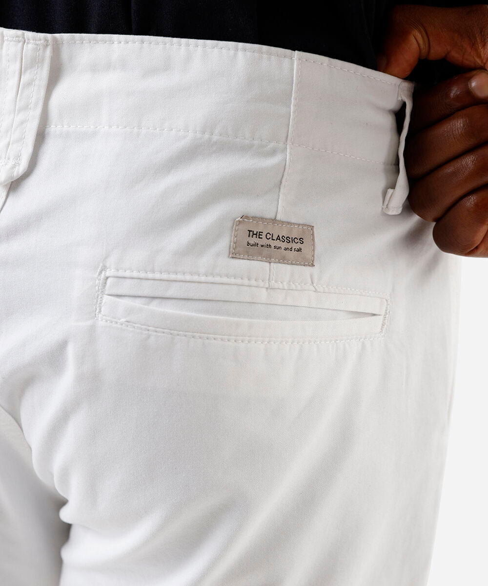 bermuda masculina reta chino branca