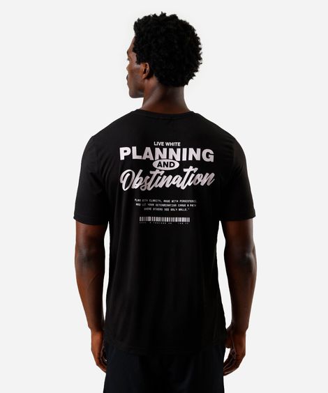 camiseta esportiva masculina estampada preta