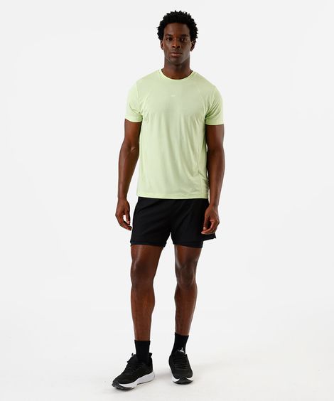 short masculino esportivo com bermuda de compressão preto