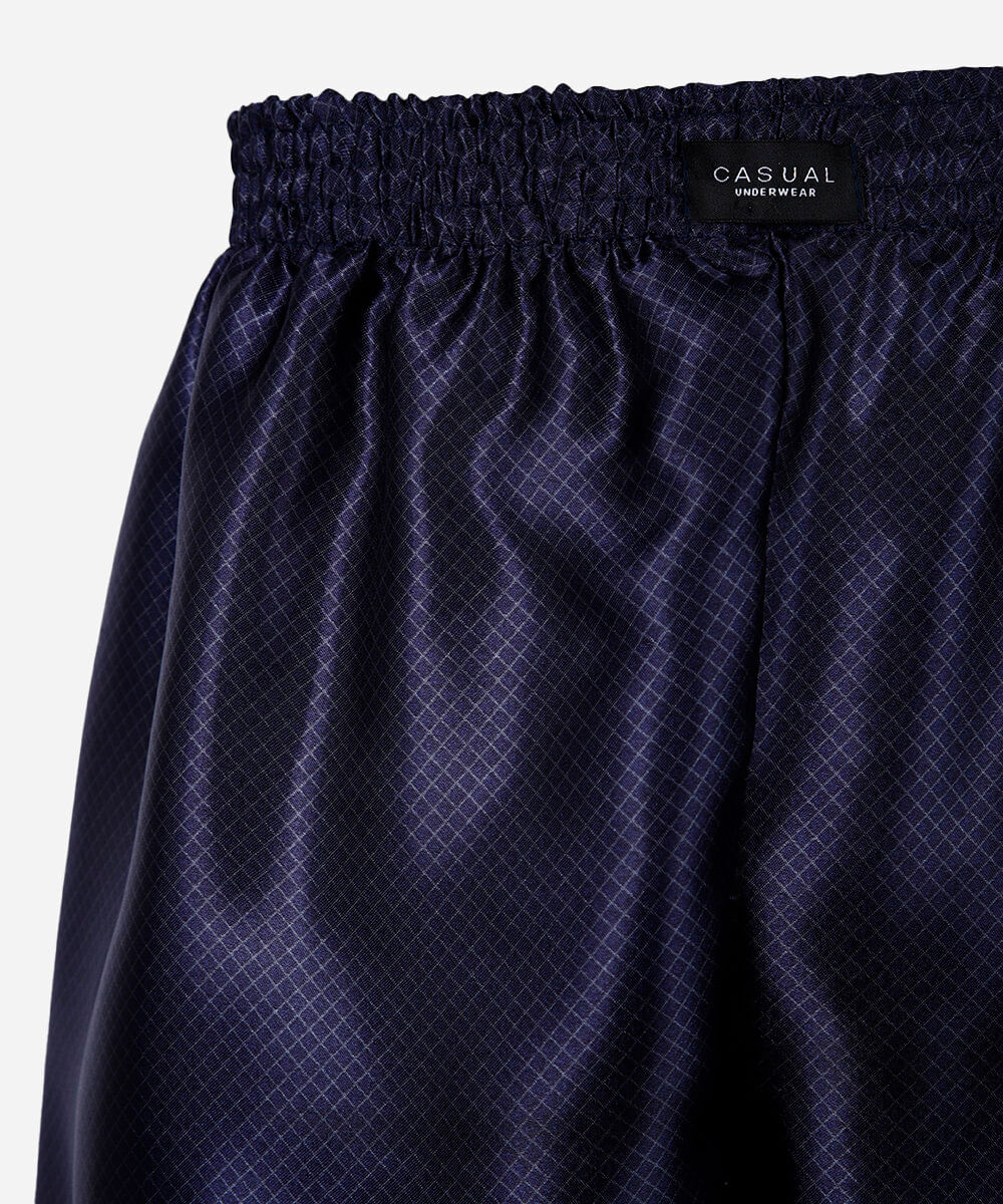cueca samba canção masculina estampada acetinada azul