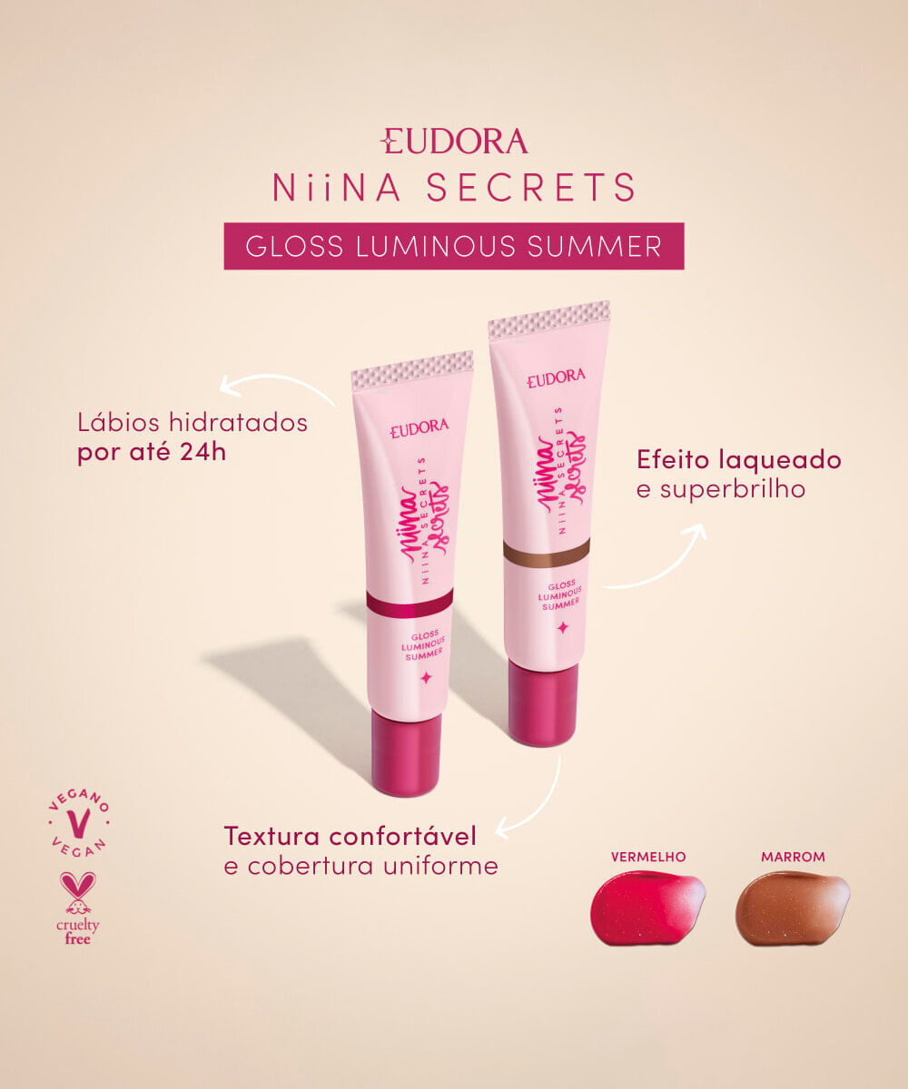 gloss eudora by niina secrets luminous summer marrom 12g