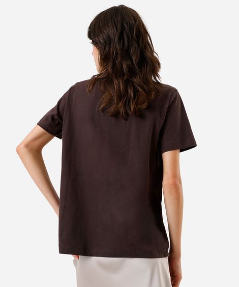 camiseta feminina snoopy jazz club marrom