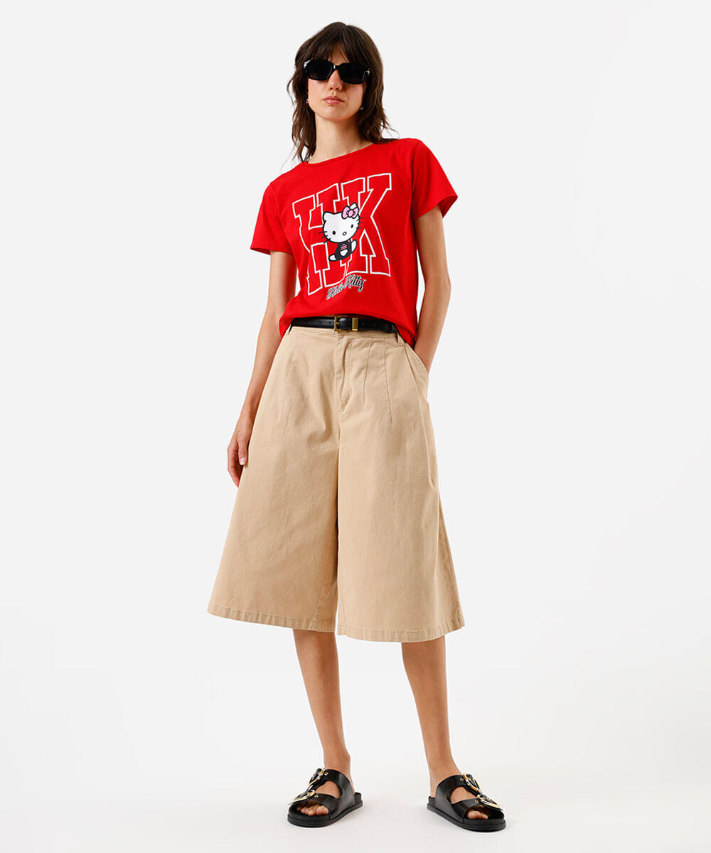 camiseta feminina hello kitty vermelha
