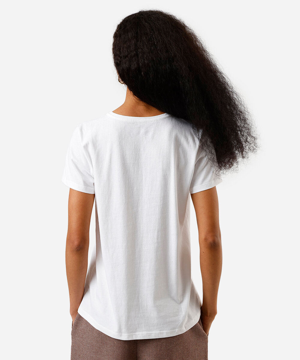 camiseta feminina de algodão mickey off white