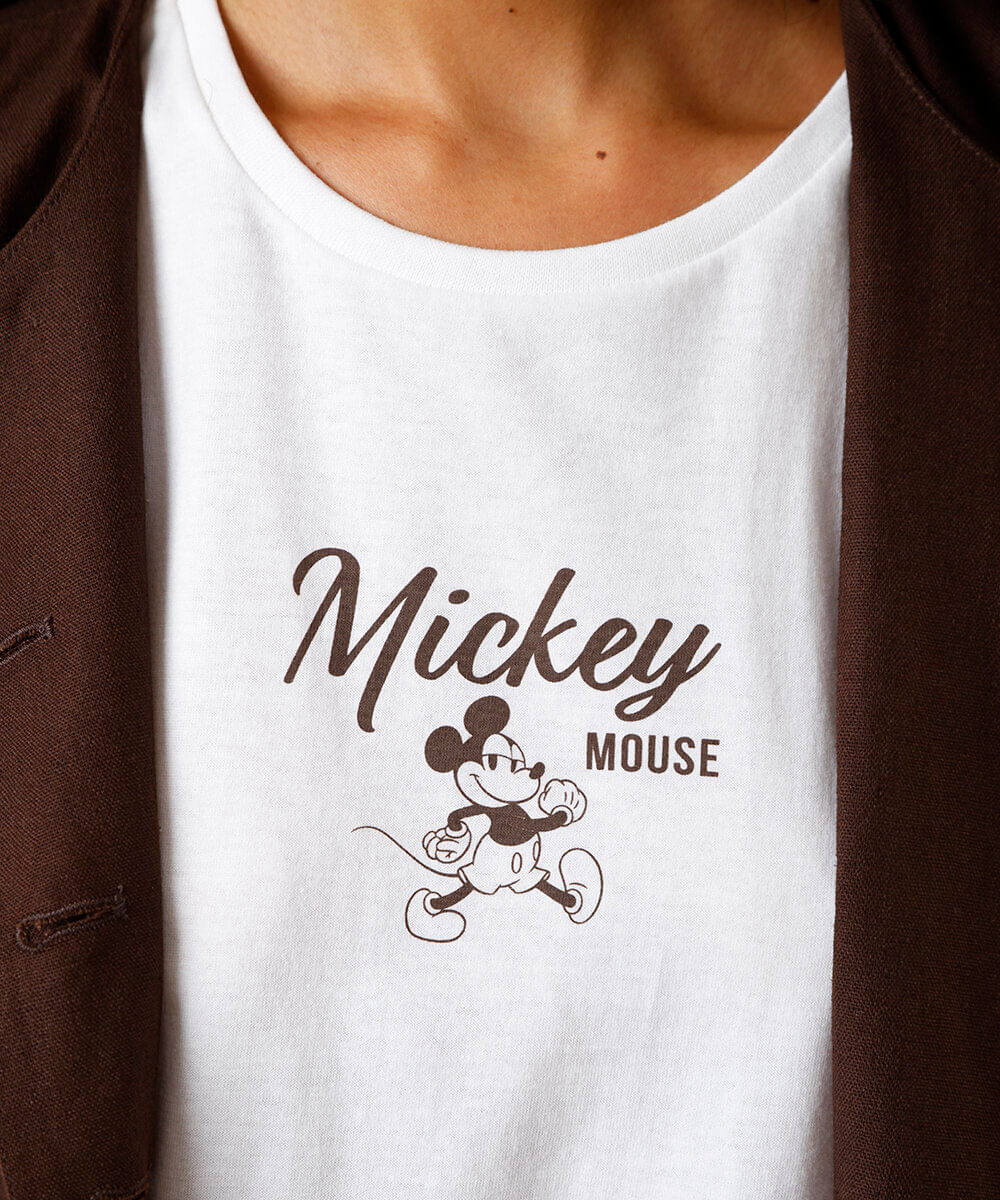 camiseta feminina de algodão mickey off white