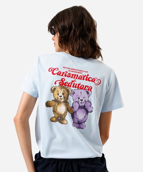 camiseta feminina carismática azul