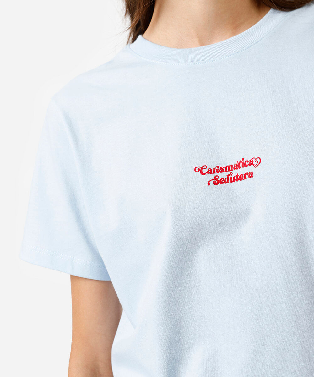 camiseta feminina carismática azul