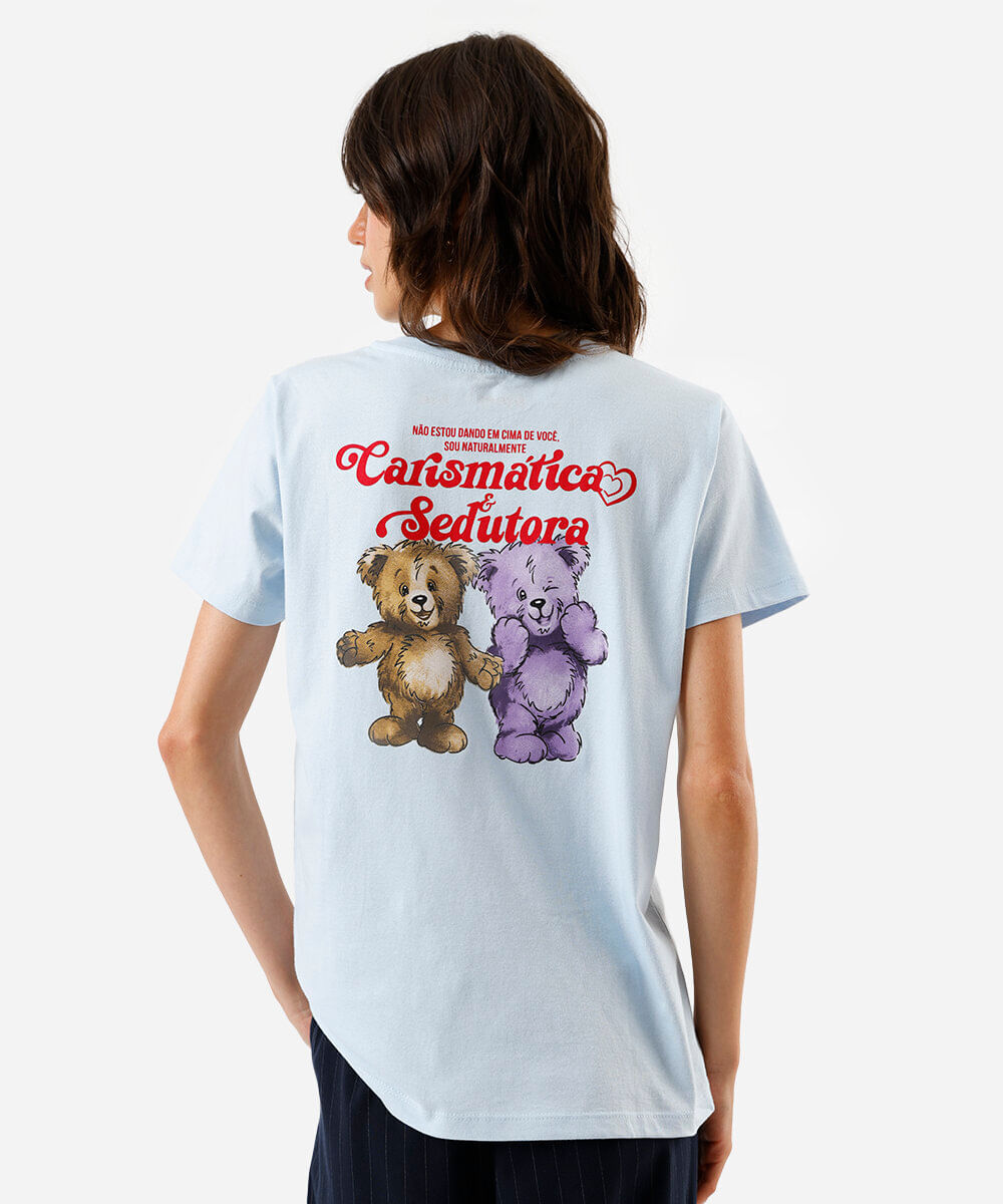 camiseta feminina carismática azul