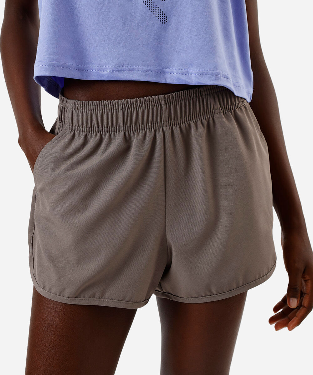 short running feminino esportivo marrom