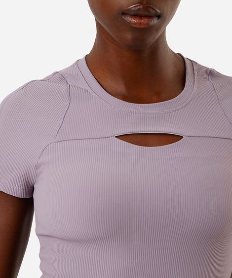 blusa feminina cropped canelada ace lilás