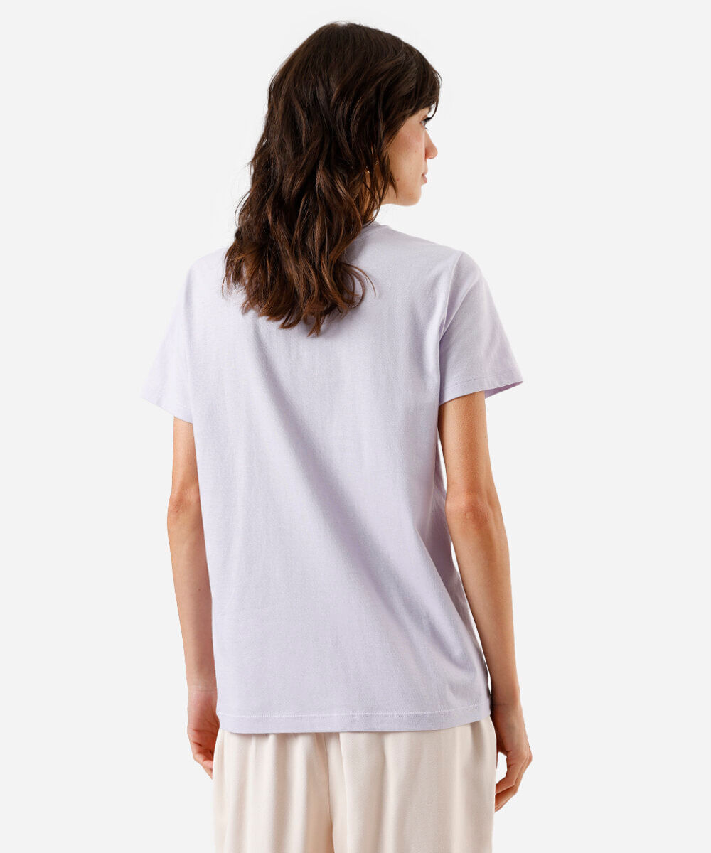 camiseta feminina escrita sorvete e vinho lilás