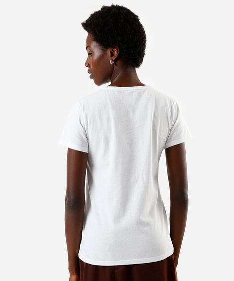 camiseta feminina de algodão isla del sol off white
