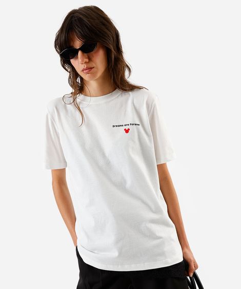 camiseta feminina do mickey off white