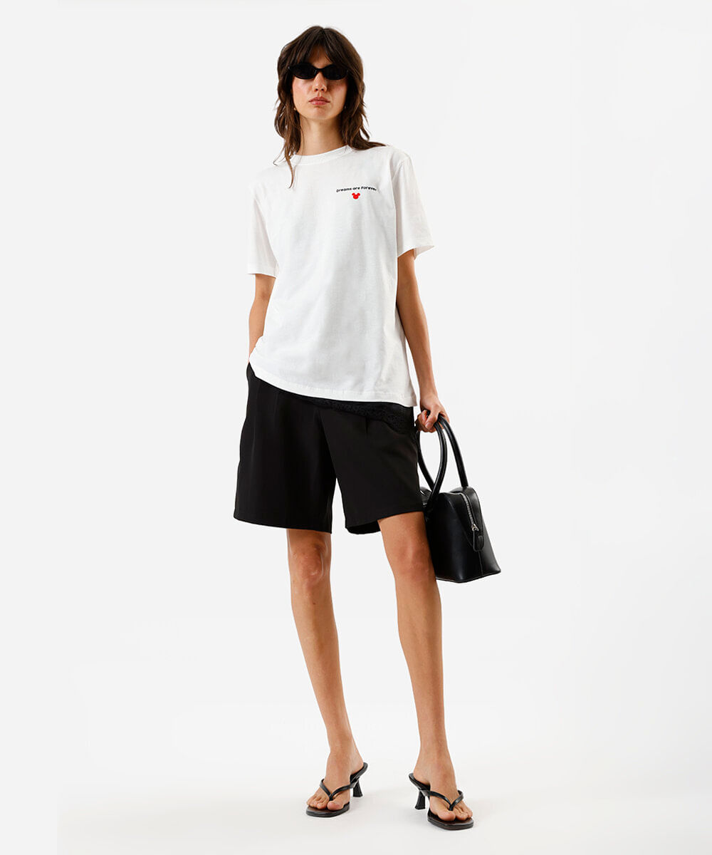 camiseta feminina do mickey off white