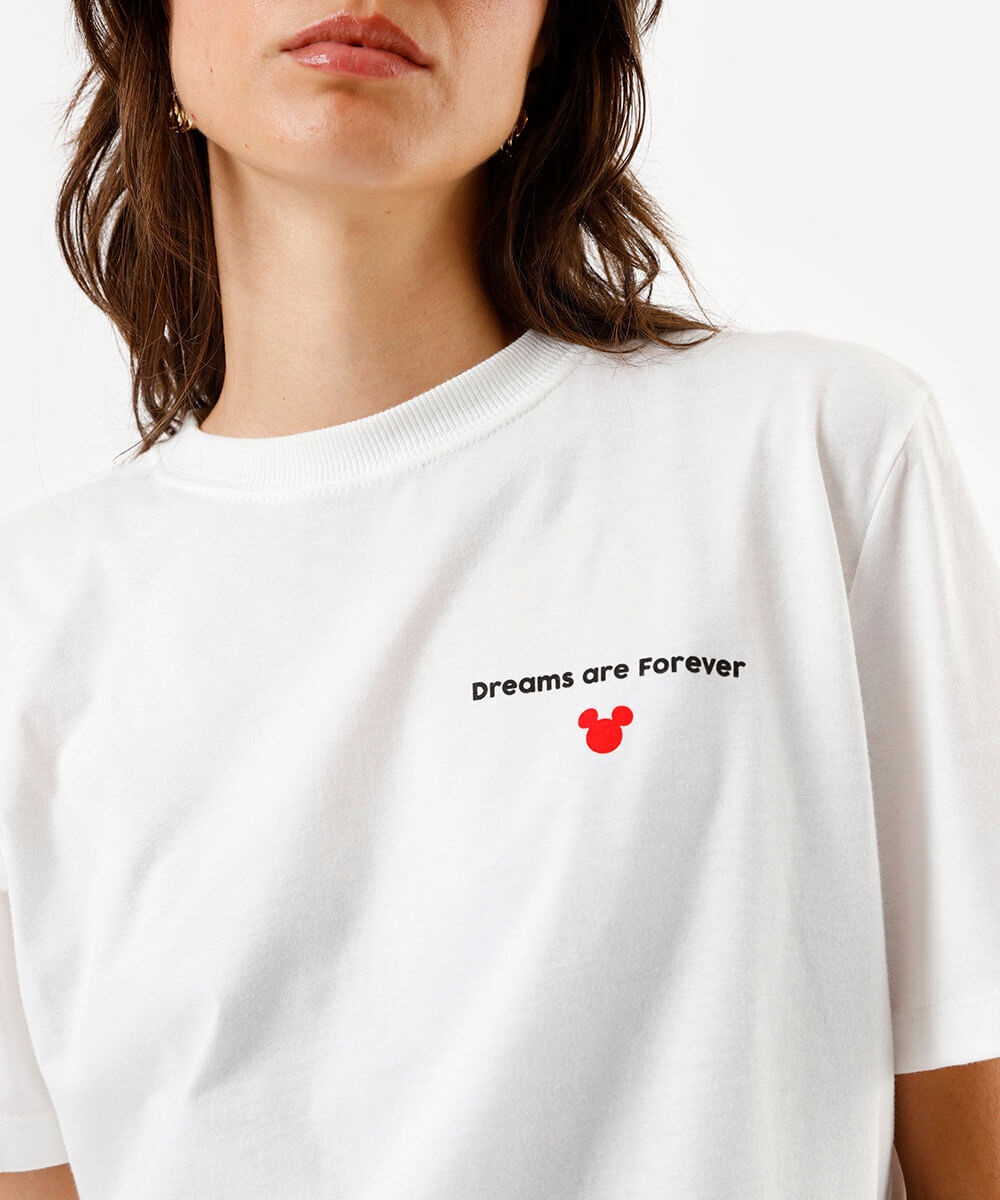 camiseta feminina do mickey off white