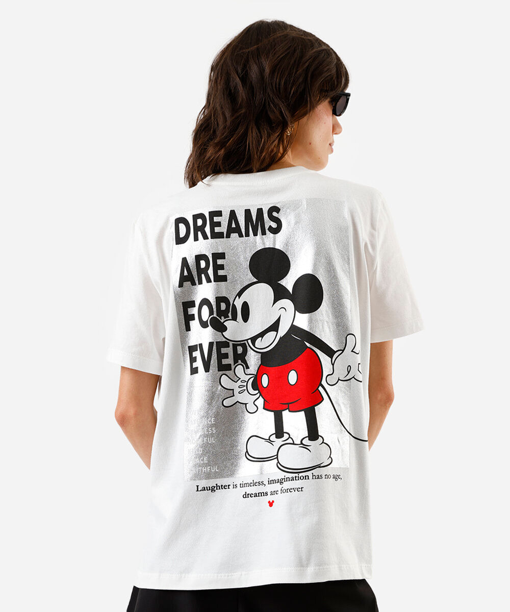 camiseta feminina do mickey off white