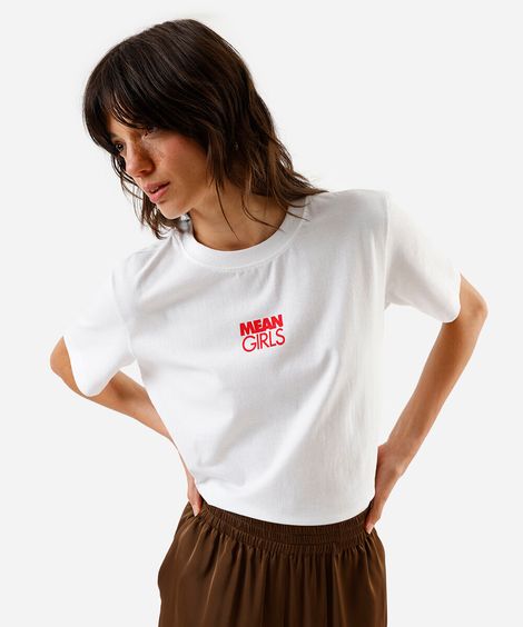 camiseta feminina garotas malvadas off white