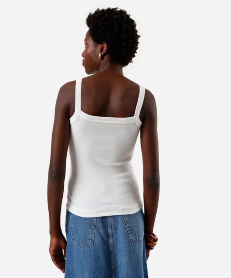 regata halterneck feminina canelada off white