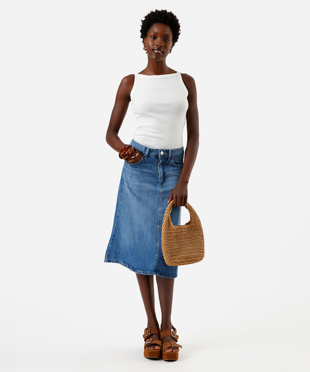 regata halterneck feminina canelada off white