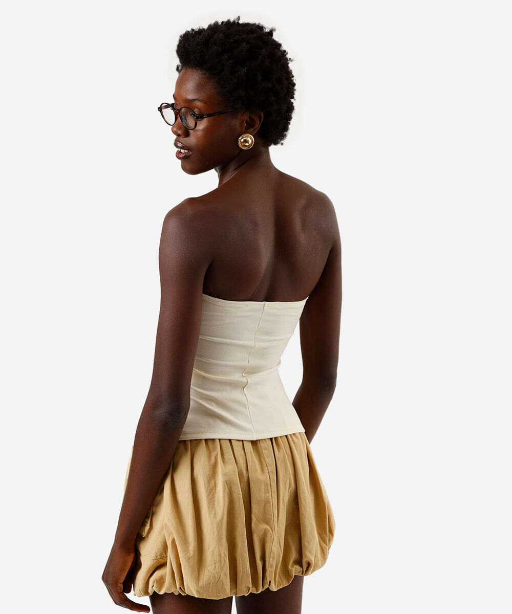 blusa peplum feminina sem alça off white