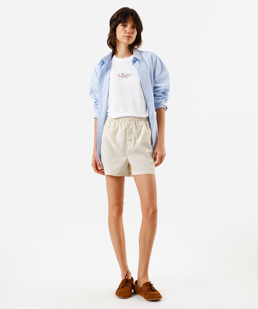 camiseta feminina espreguiçadeiras off white