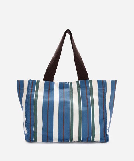 bolsa tote de lona estampada - azul