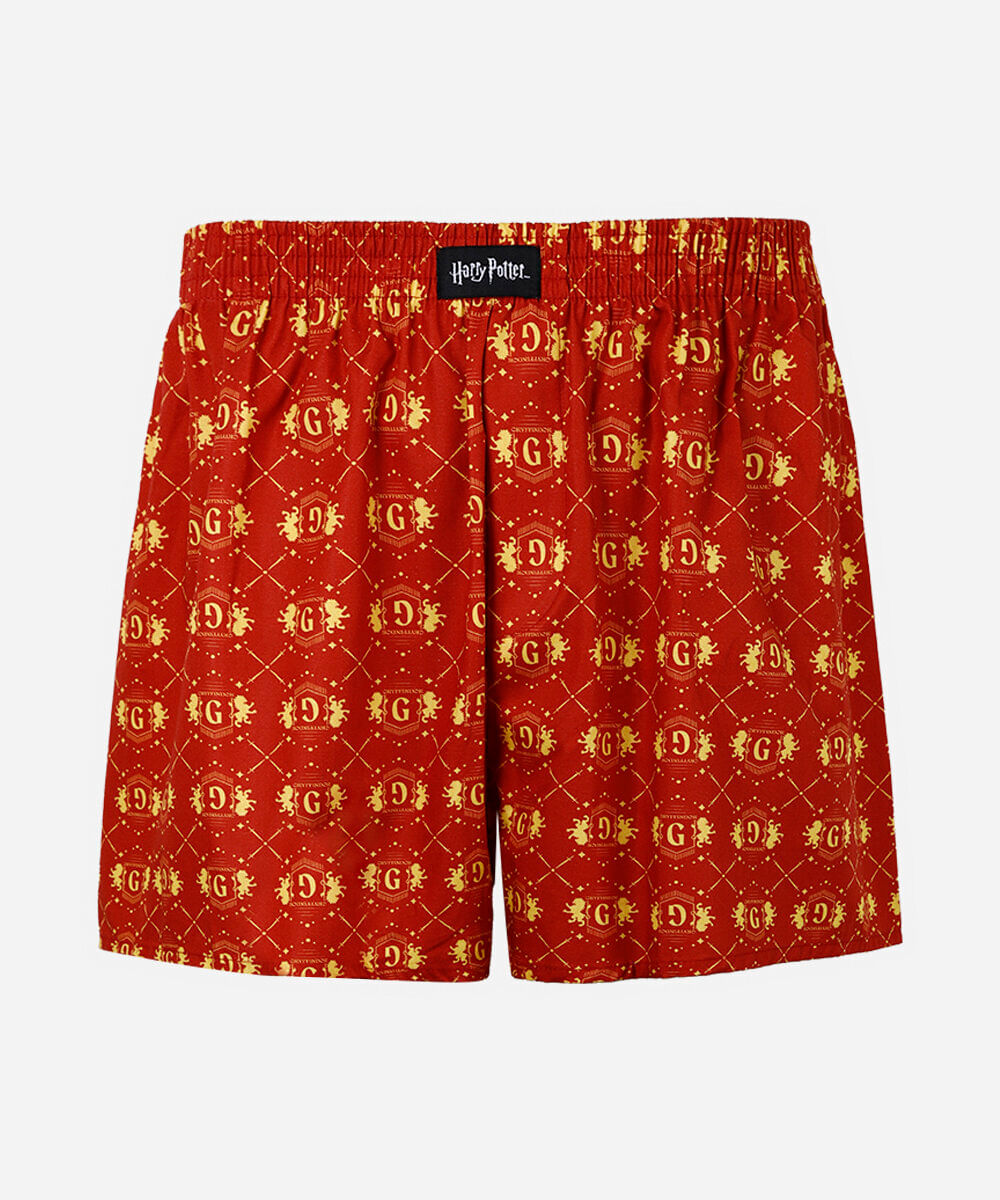 cueca samba canção masculina harry potter grifinória vermelha
