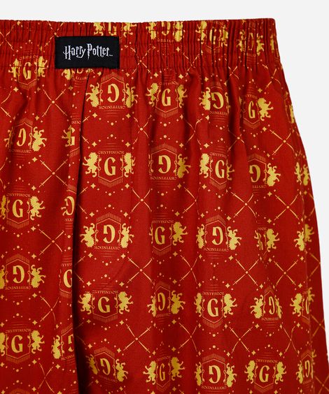 cueca samba canção masculina harry potter grifinória vermelha