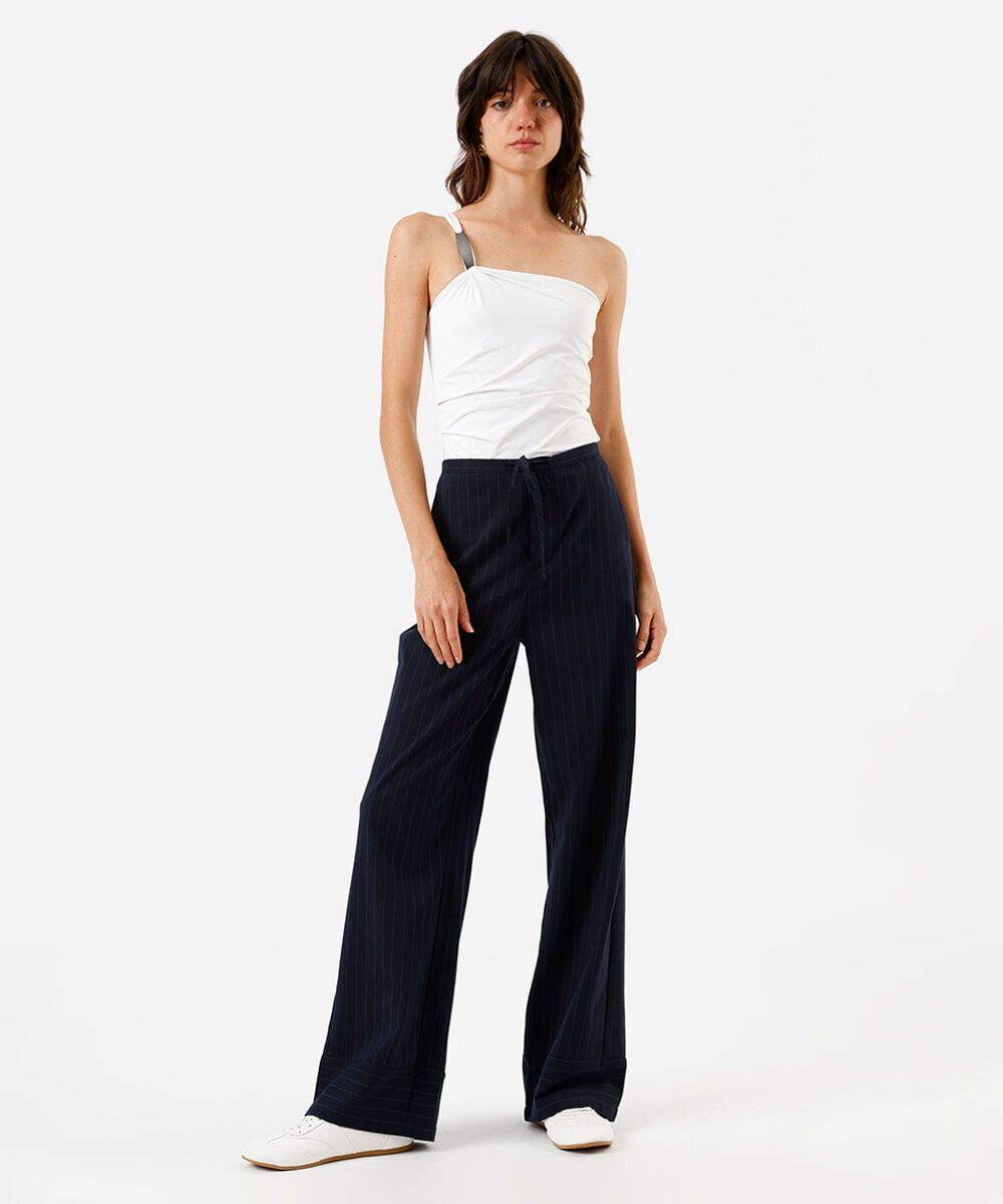 body ombro único feminino de poliamida franzido off white