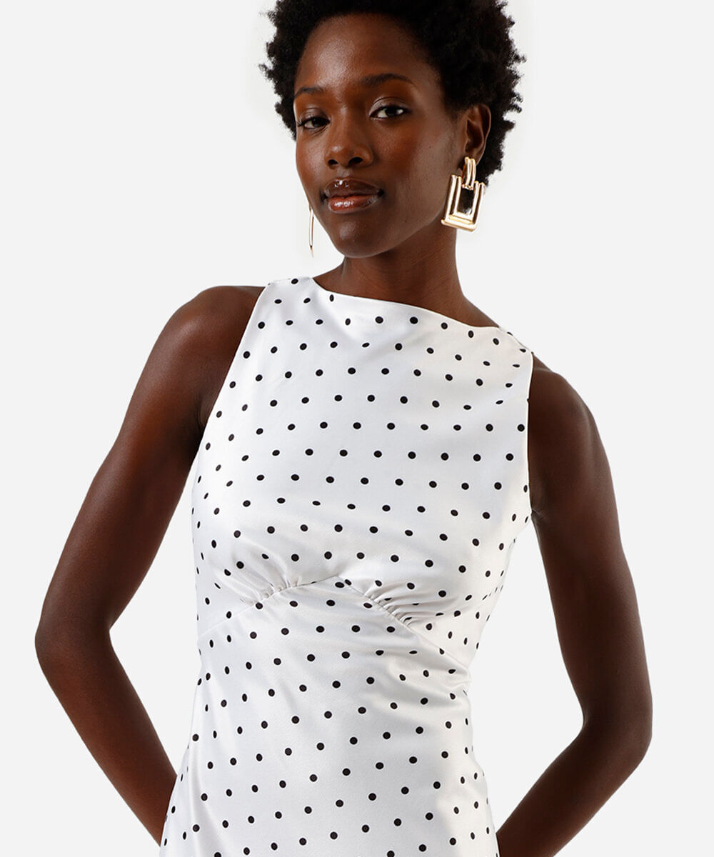 vestido longo feminino com franzido poá acetinado off white