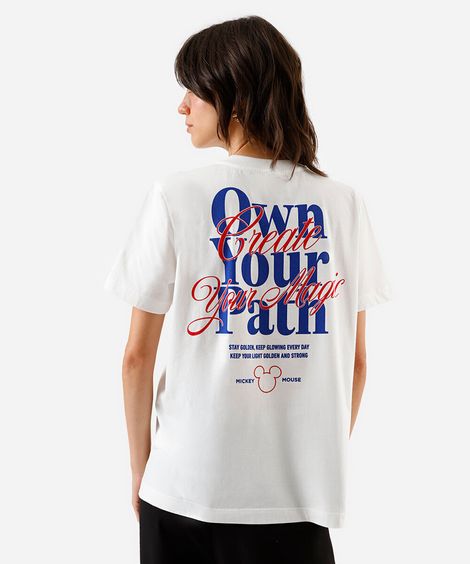 camiseta feminina mickey costas off white