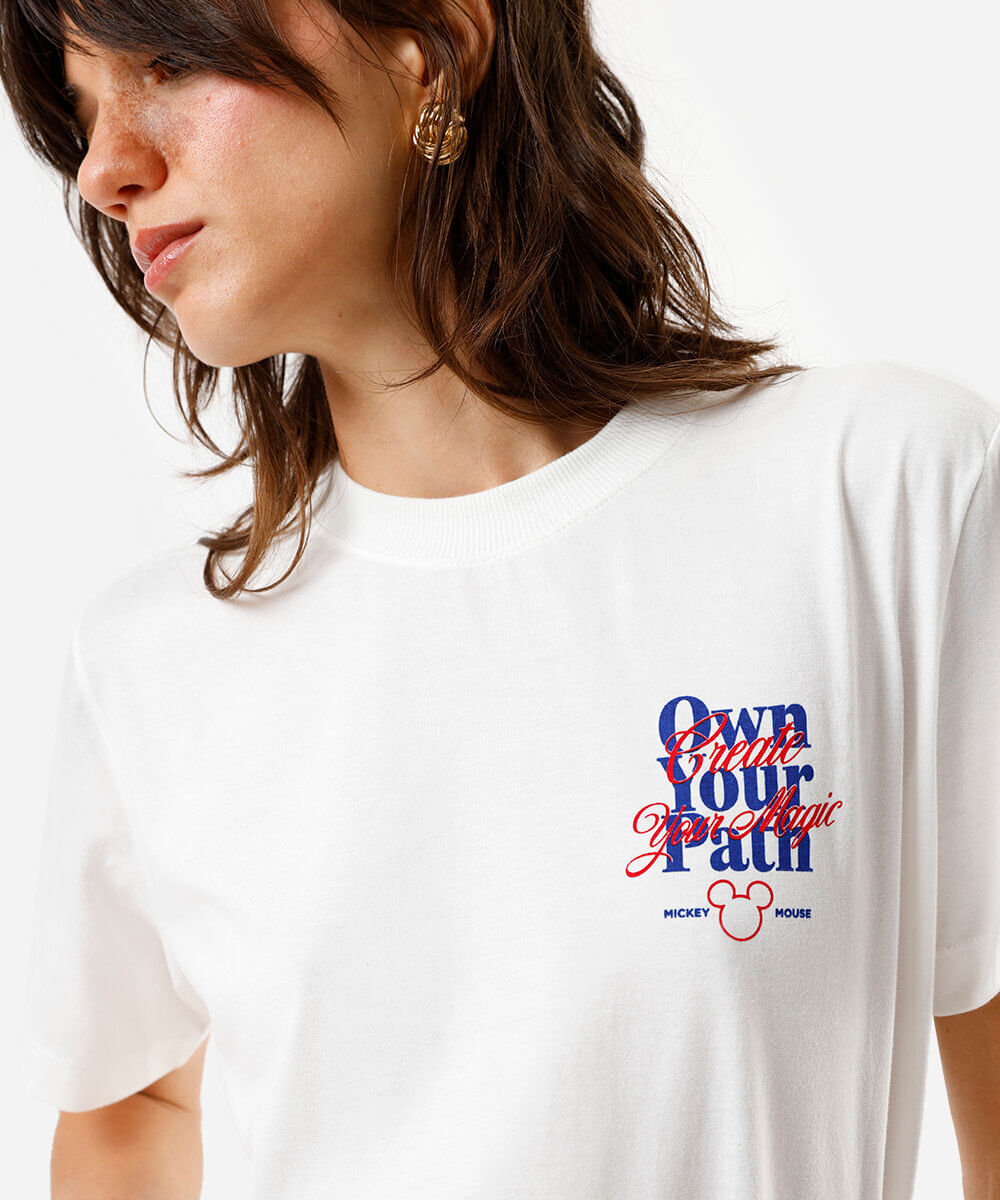camiseta feminina mickey costas off white