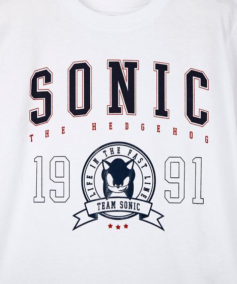 conjunto curto infantil sonic off white