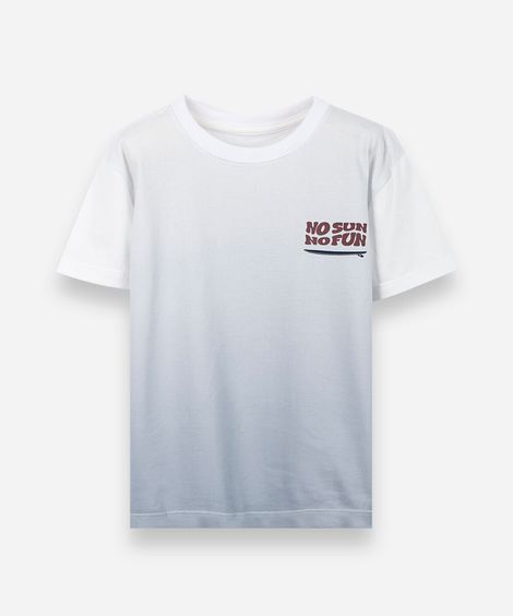 camiseta infantil de algodão degradê off white