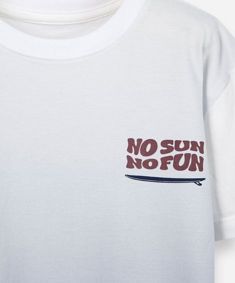 camiseta infantil de algodão degradê off white