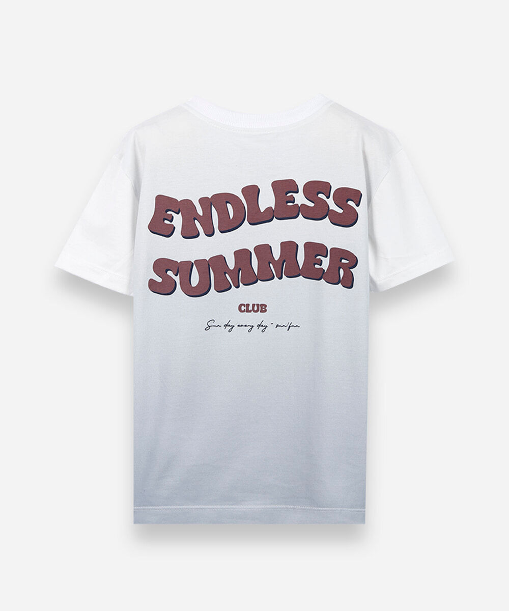 camiseta infantil de algodão degradê off white