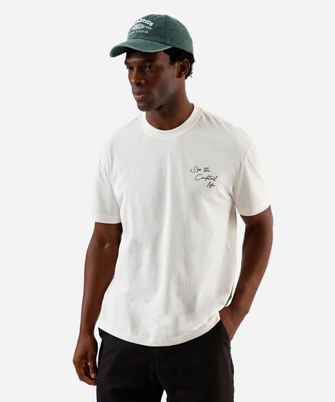 camiseta masculina drinks off white