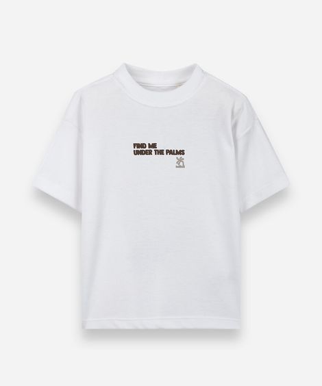 camiseta infantil com algodão estampada off white