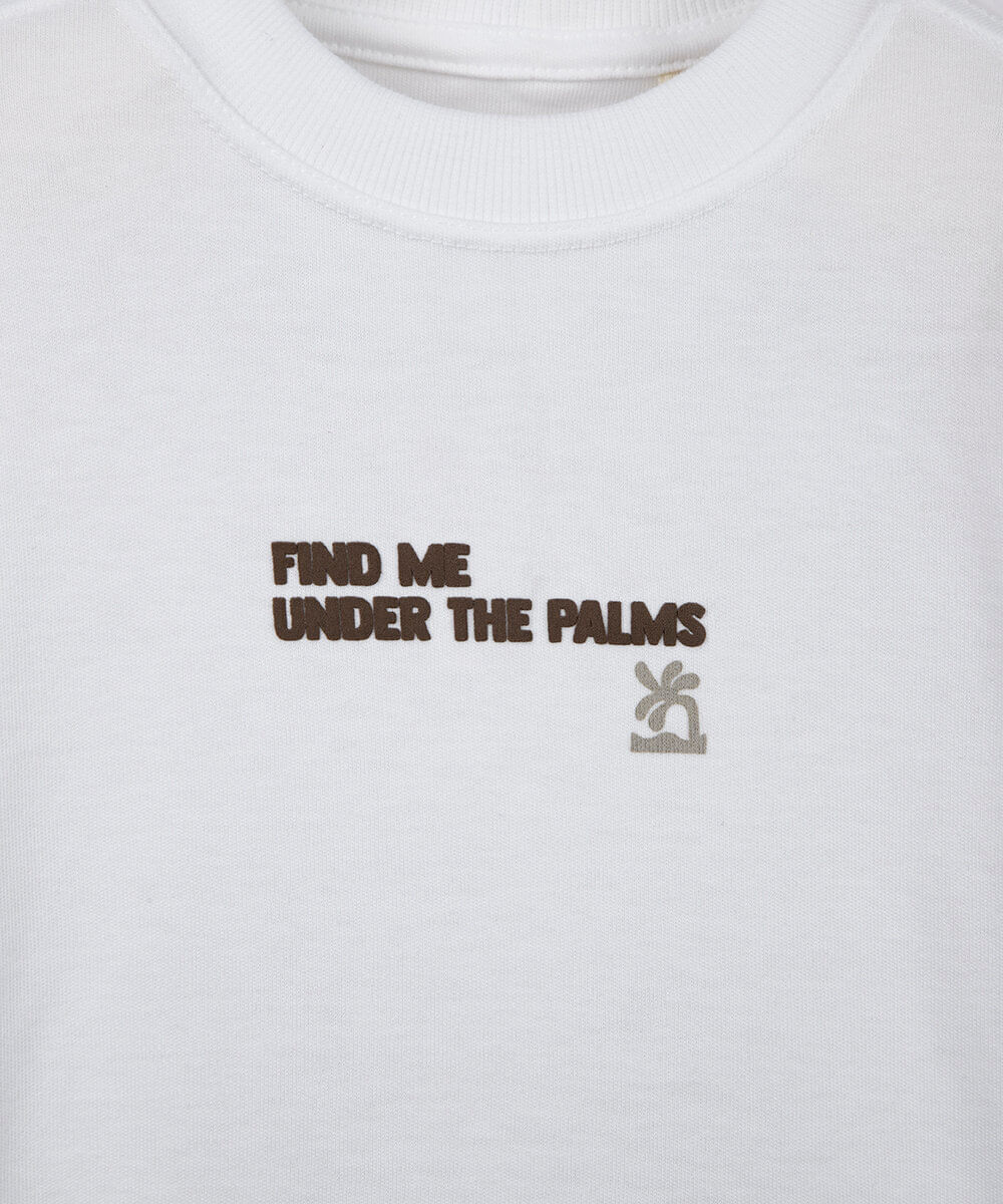 camiseta infantil com algodão estampada off white