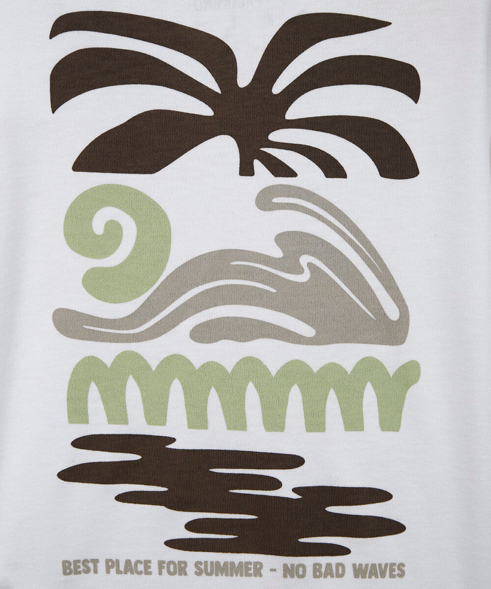 camiseta infantil com algodão estampada off white