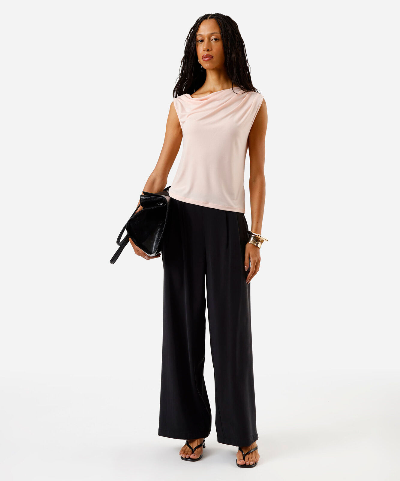 blusa feminina franzida assimétrica rosa