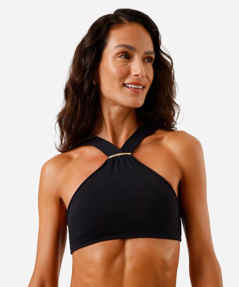 biquíni top halterneck feminino preto