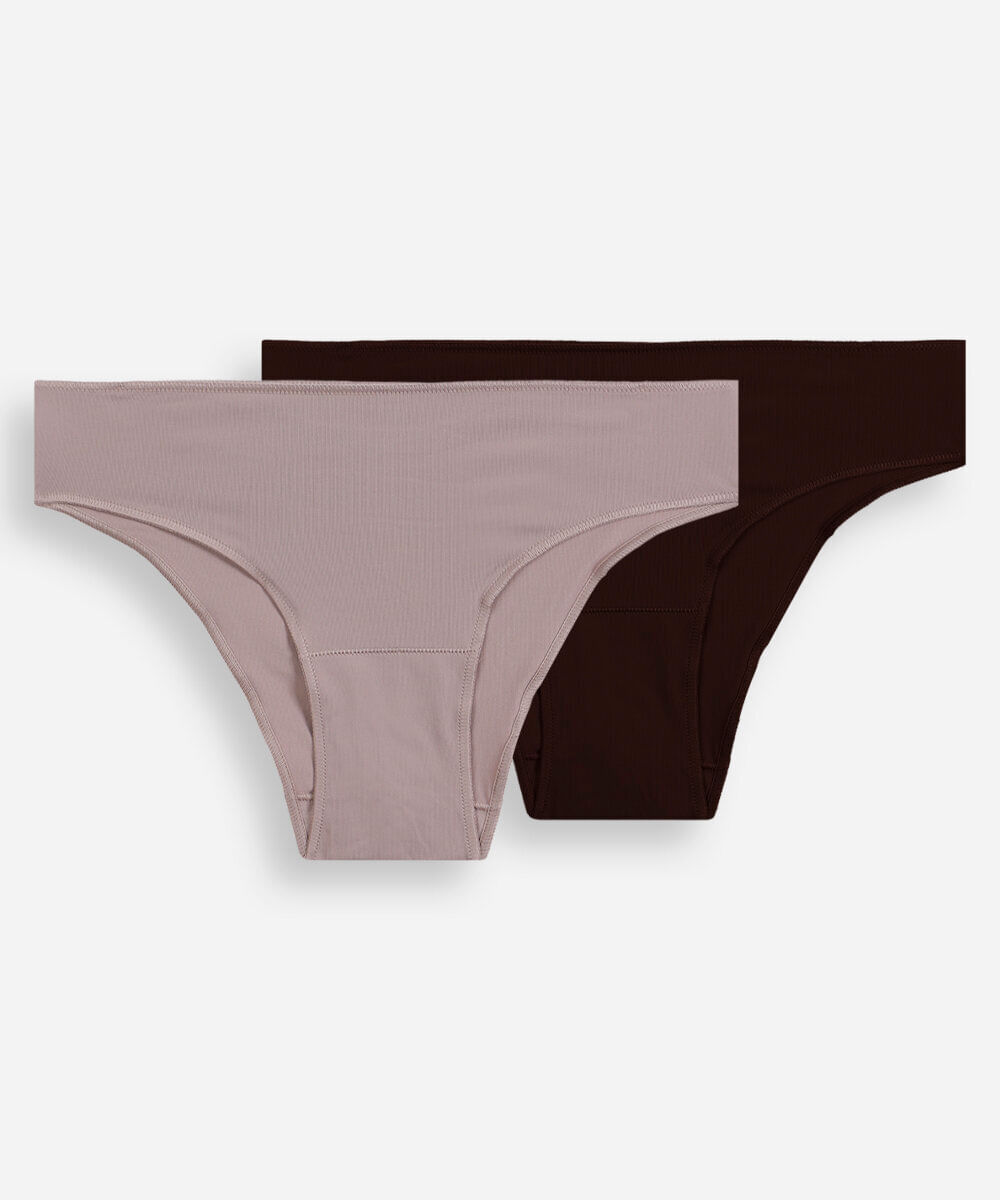 kit de 2 calcinhas biquíni microfibra colorido