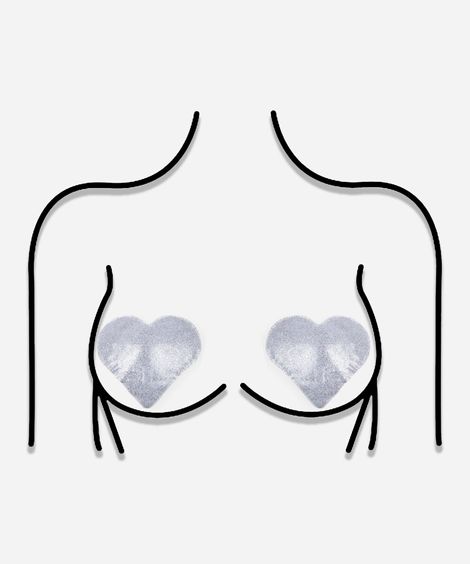 sutiã adesivo invision lov lavável coração prateado