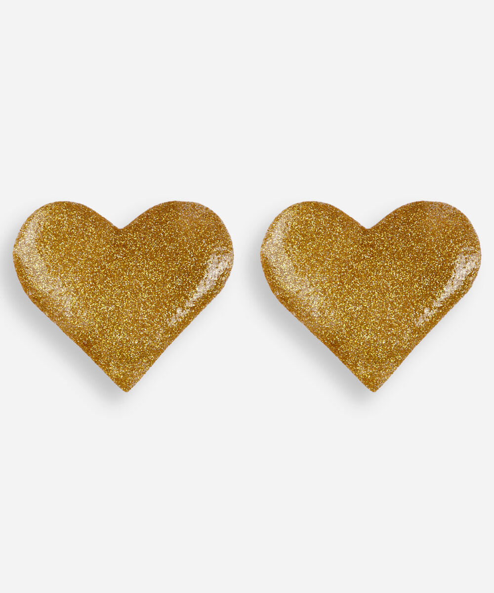 sutiã adesivo invision lov lavável coração dourado