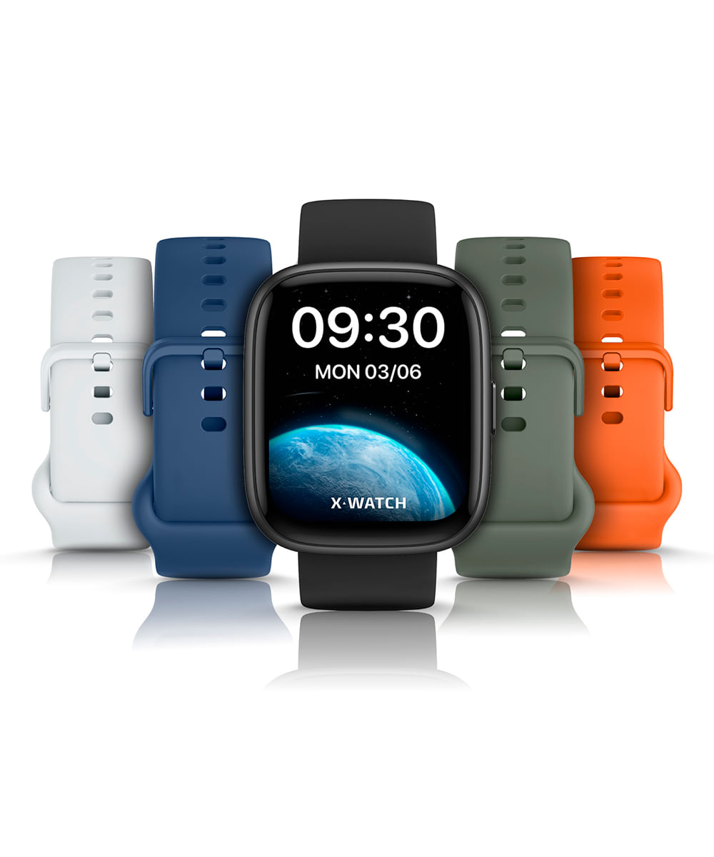 kit relógio unissex smartwatch xswuqpi010a pxrx preto