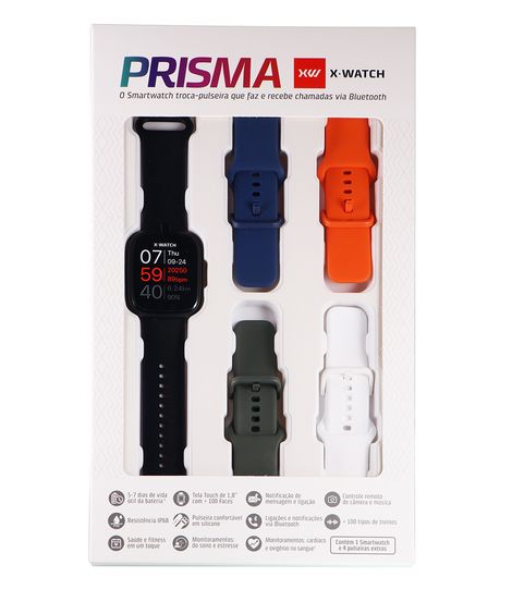 kit relógio unissex smartwatch xswuqpi010a pxrx preto